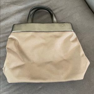 Tumi cloth and leather hand tote/crossbody